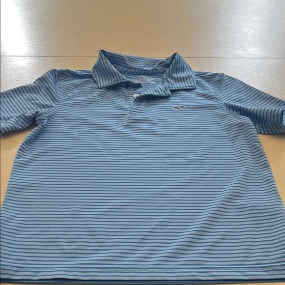 Set of 2 Vineyard Vines Performance Kids' Blue Polo Shirts - Picture 2 of 7